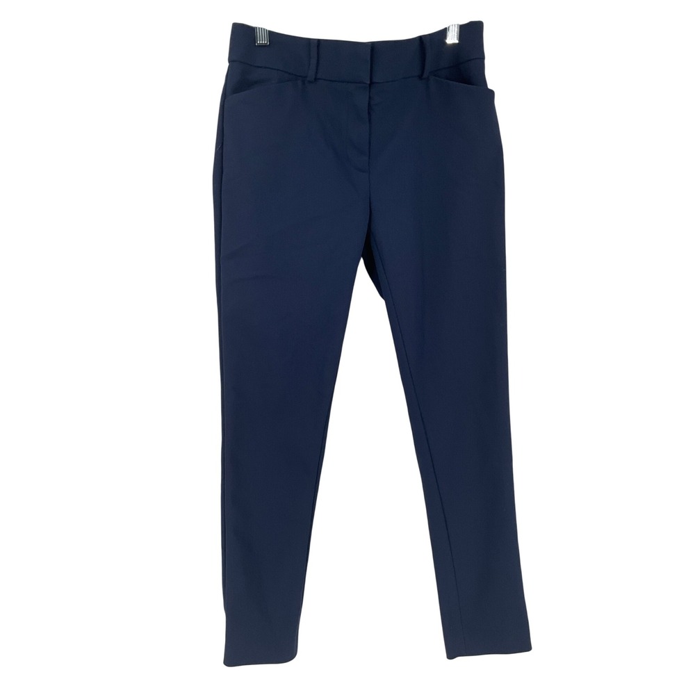 Loft Marisa Skinny Pants Womens Sz 2 Navy‎ Blue Stretch Cotton Workwear Trousers